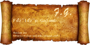 Fülöp Galamb névjegykártya